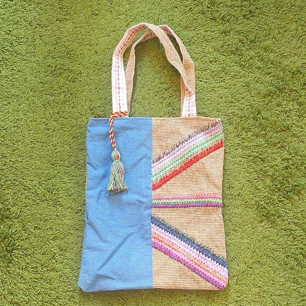 Fabulous MJ Anthropologie straw tote bag